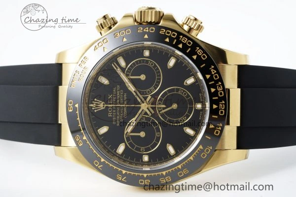 Daytona 116518 Clean 1:1 Best Edition Black Dial on Oysterflex Rubber Strap SA4130 V2