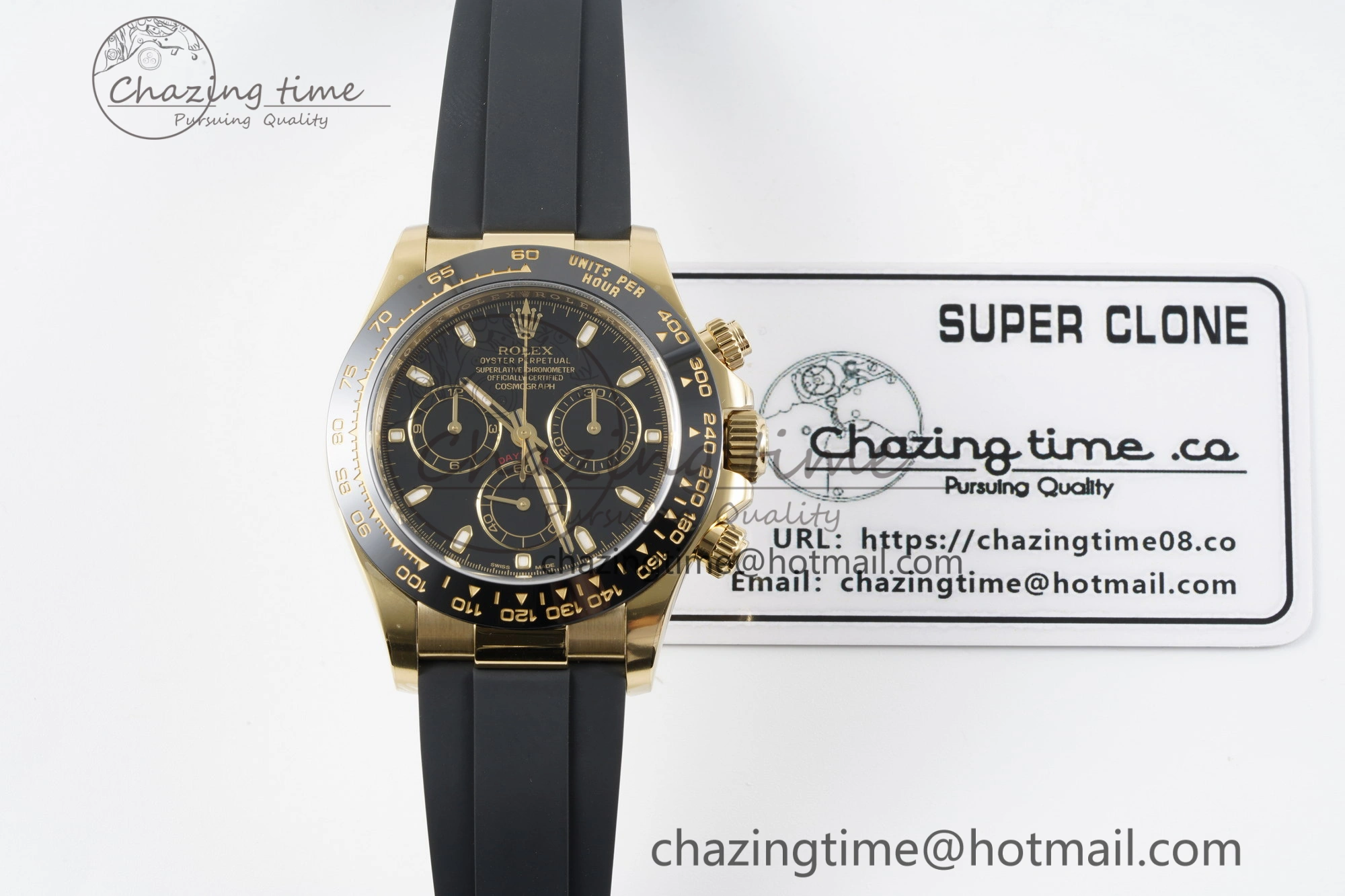Daytona 116518 Clean 1:1 Best Edition Black Dial on Oysterflex Rubber Strap SA4130 V2