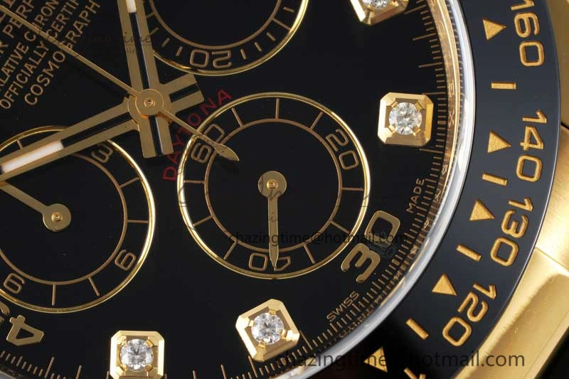 Daytona 116518 Clean 1:1 Best Edition Black Diamonds Dial on Oysterflex Rubber Strap SA4130 V2