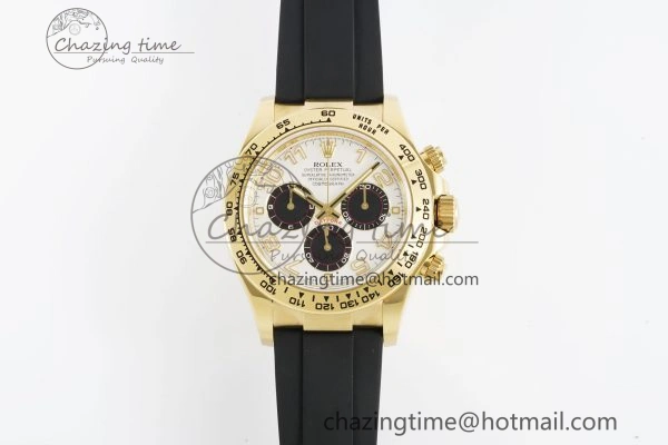 Daytona 116518 Clean 1:1 Best Edition White Arabic Dial on Oysterflex Rubber Strap SA4130 V2