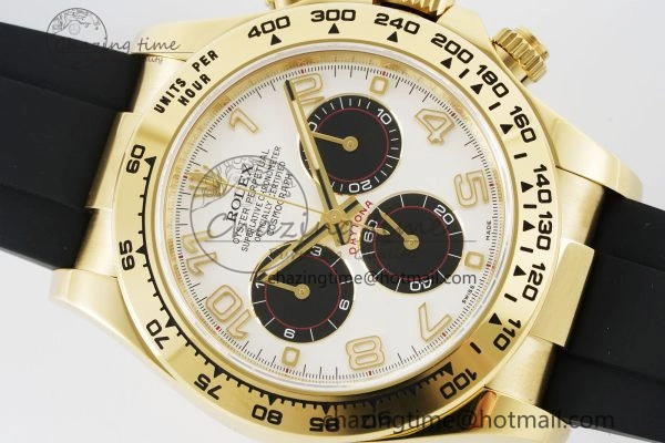 Daytona 116518 Clean 1:1 Best Edition White Arabic Dial on Oysterflex Rubber Strap SA4130 V2