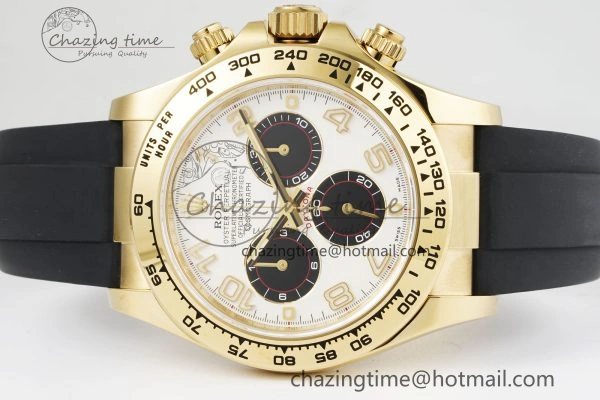 Daytona 116518 Clean 1:1 Best Edition White Arabic Dial on Oysterflex Rubber Strap SA4130 V2