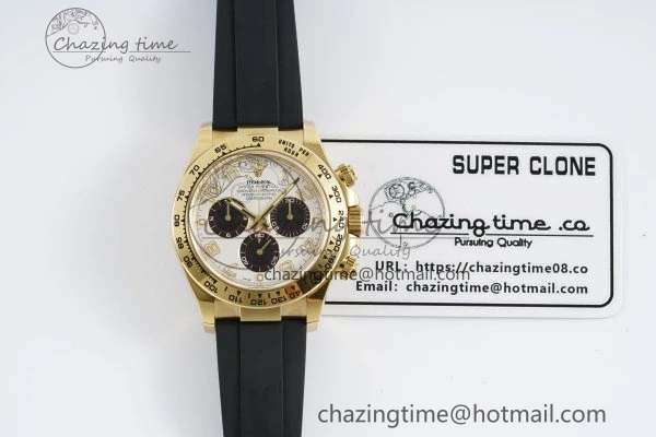 Daytona 116518 Clean 1:1 Best Edition White Arabic Dial on Oysterflex Rubber Strap SA4130 V2
