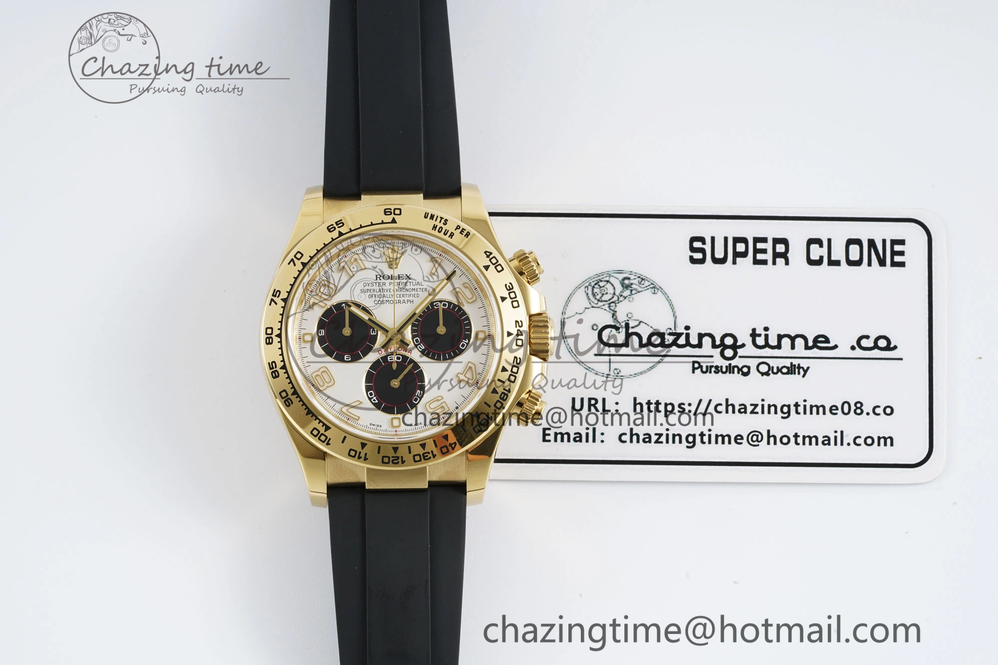 Daytona 116518 Clean 1:1 Best Edition White Arabic Dial on Oysterflex Rubber Strap SA4130 V2