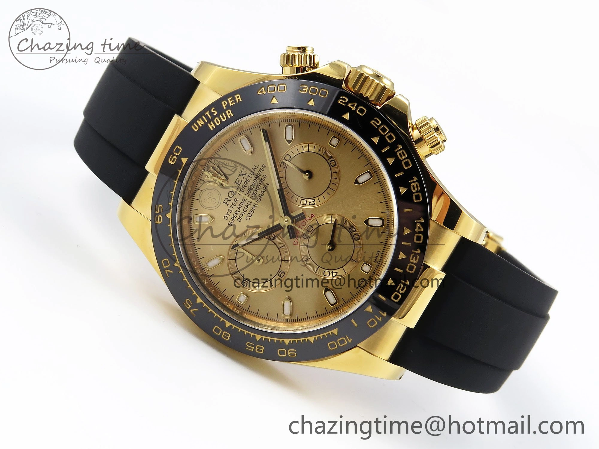Daytona 116518 Clean 1:1 Best Edition YG Dial on Oysterflex Rubber Strap SA4130