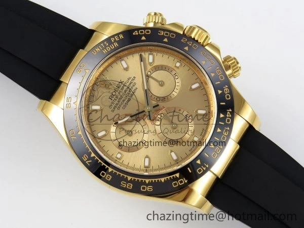 Daytona 116518 Clean 1:1 Best Edition YG Dial on Oysterflex Rubber Strap SA4130