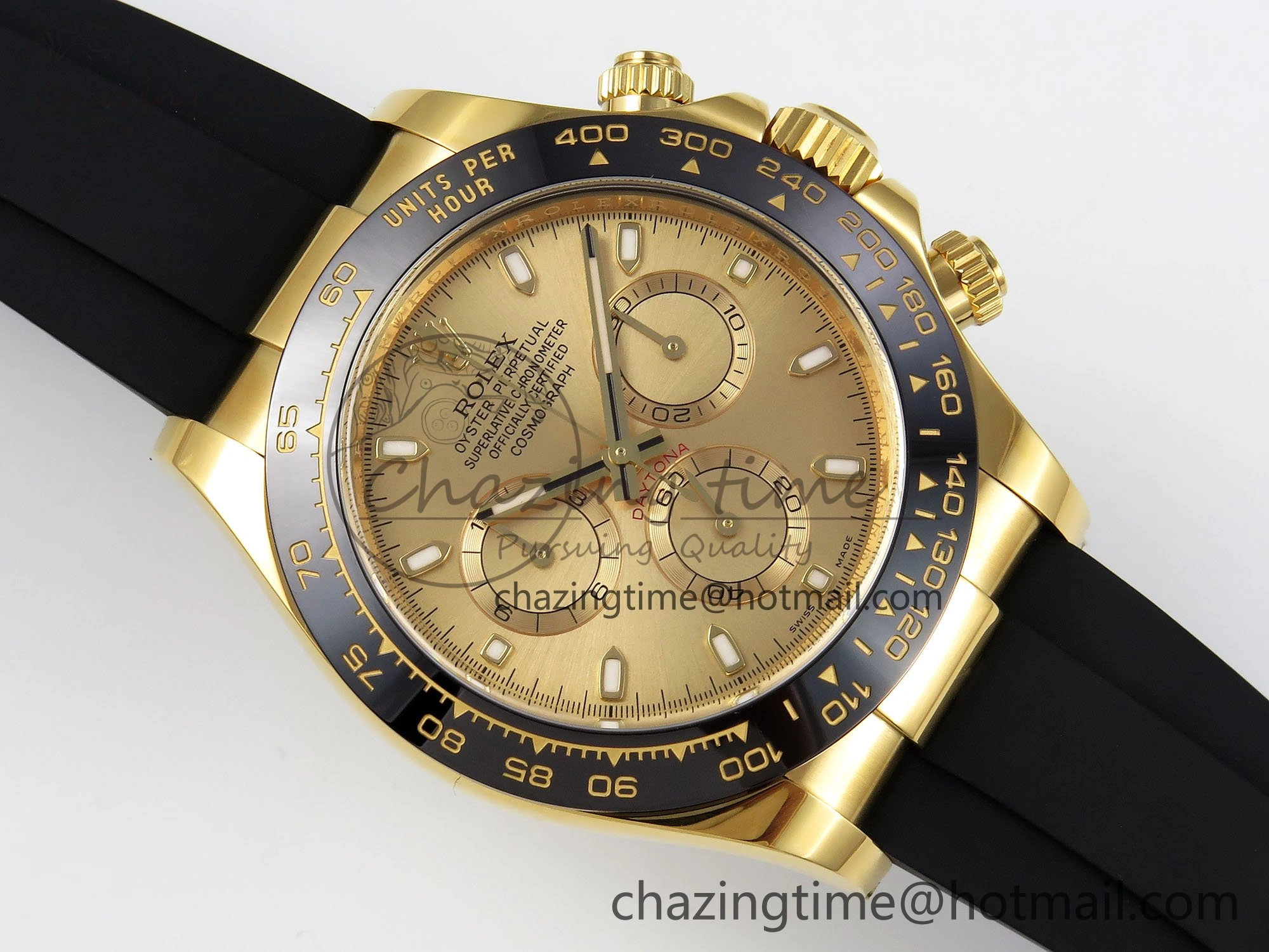 Daytona 116518 Clean 1:1 Best Edition YG Dial on Oysterflex Rubber Strap SA4130