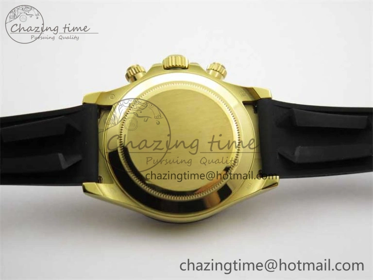 Daytona 116518 KKF 1:1 Best Edition 904L Steel YG Black Dial on Rubber Strap A7750