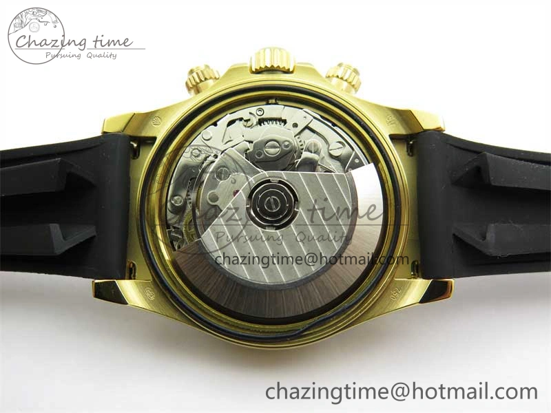 Daytona 116518 KKF 1:1 Best Edition 904L Steel YG Black Dial on Rubber Strap A7750