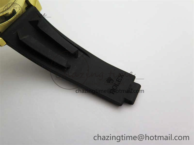 Daytona 116518 KKF 1:1 Best Edition 904L Steel YG Black Dial on Rubber Strap A7750