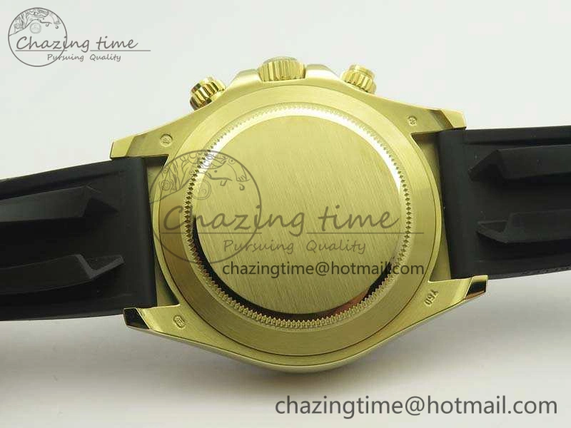 Daytona 116518 LN YG ARF 1:1 Best Edition Black Dial On Rubber Strap A4130 Super Clone