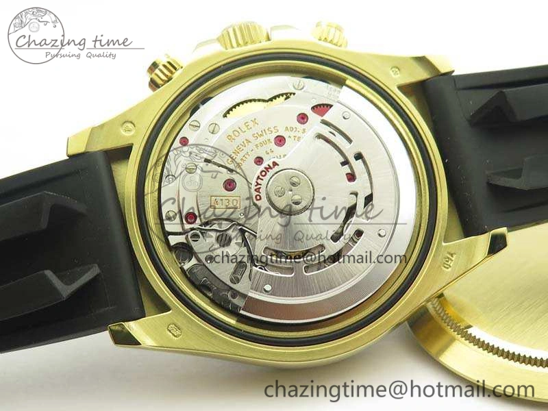 Daytona 116518 LN YG ARF 1:1 Best Edition Black Dial On Rubber Strap A4130 Super Clone