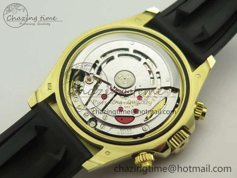 Daytona 116518 LN YG ARF 1:1 Best Edition Black Dial On Rubber Strap A4130 Super Clone