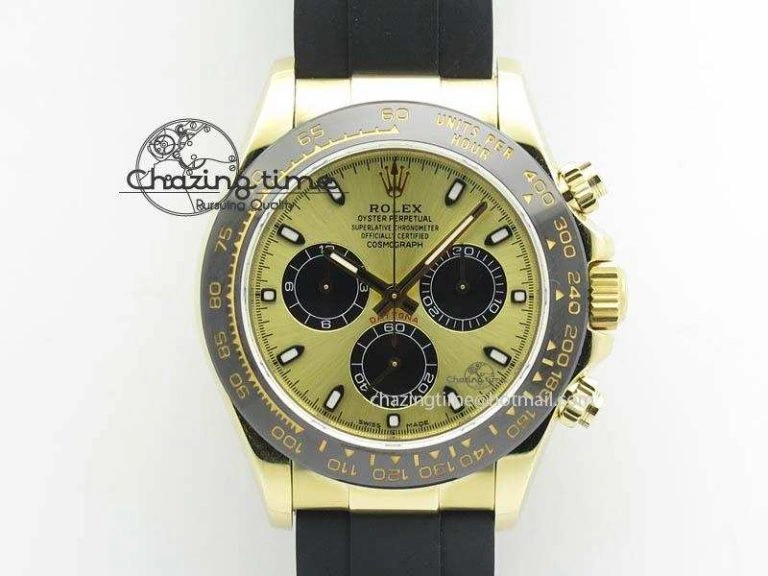 Daytona 116518 LN YG ARF 1:1 Best Edition YG Dial On Rubber Strap A4130 Super Clone