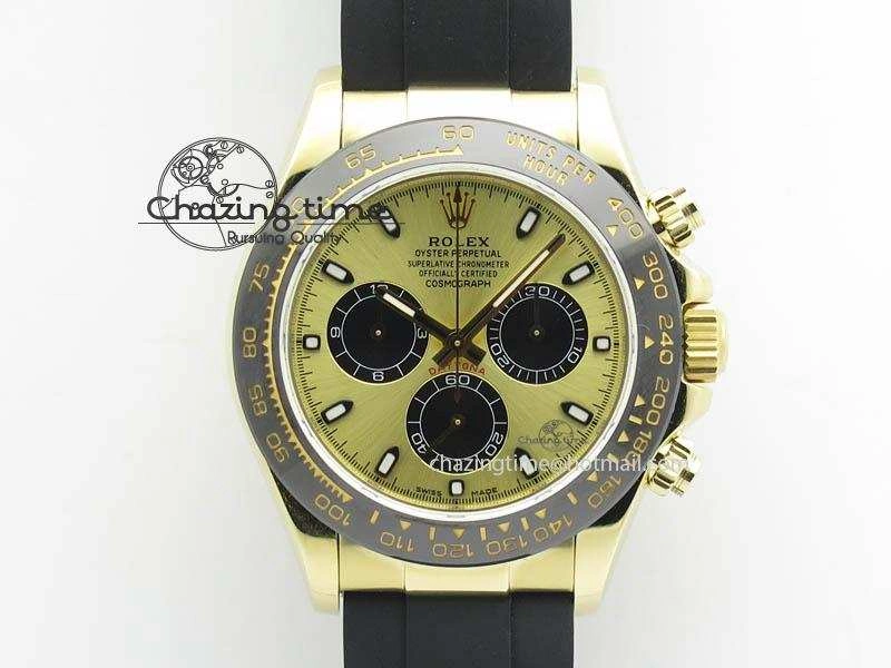 Daytona 116518 LN YG ARF 1:1 Best Edition YG Dial On Rubber Strap A4130 Super Clone
