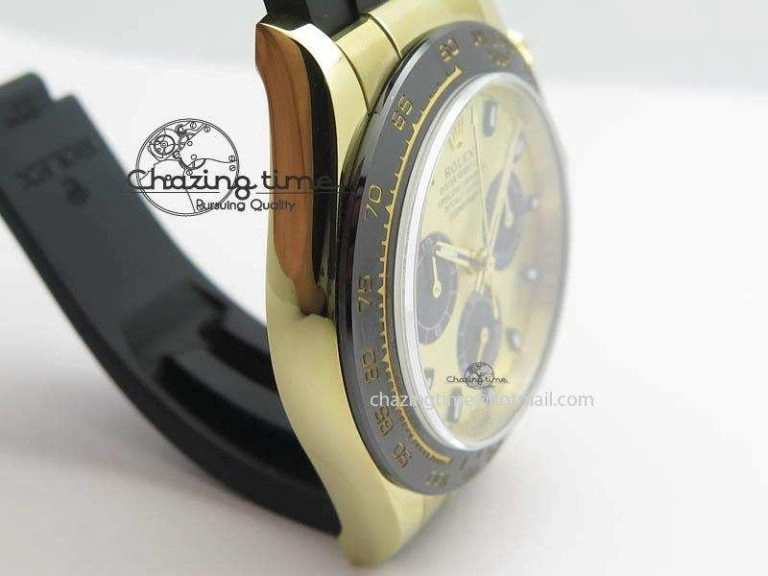 Daytona 116518 LN YG ARF 1:1 Best Edition YG Dial On Rubber Strap A4130 Super Clone
