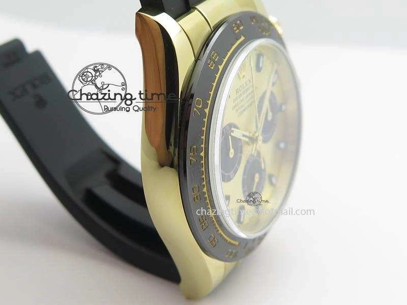 Daytona 116518 LN YG ARF 1:1 Best Edition YG Dial On Rubber Strap A4130 Super Clone