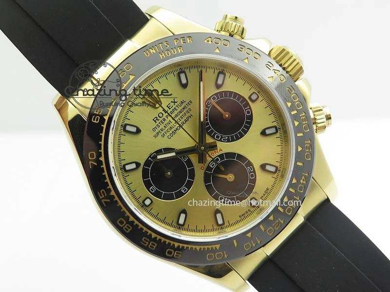 Daytona 116518 LN YG ARF 1:1 Best Edition YG Dial On Rubber Strap A4130 Super Clone