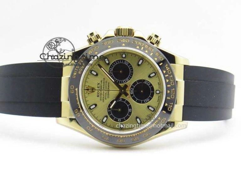 Daytona 116518 LN YG ARF 1:1 Best Edition YG Dial On Rubber Strap A4130 Super Clone