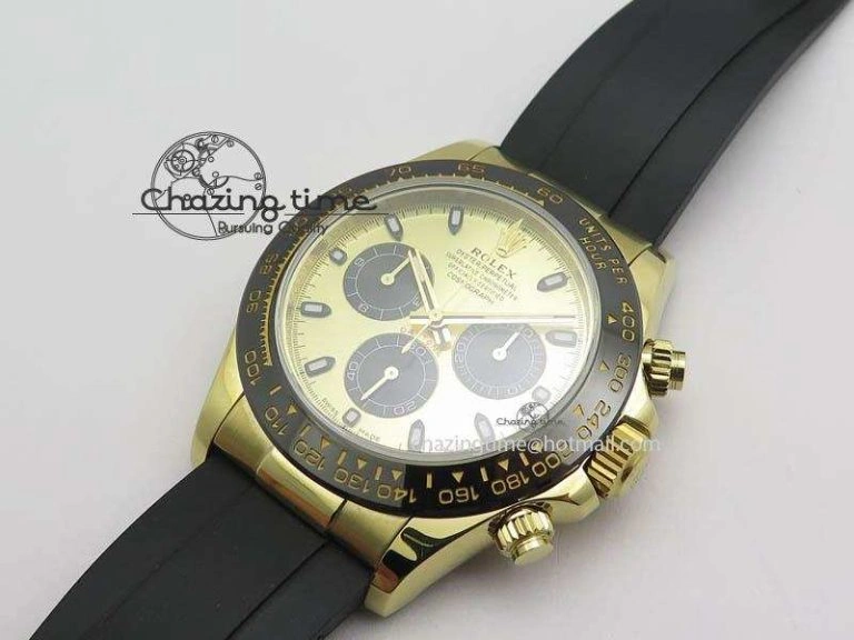 Daytona 116518 LN YG ARF 1:1 Best Edition YG Dial On Rubber Strap A4130 Super Clone