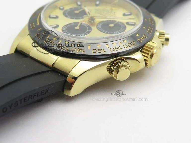 Daytona 116518 LN YG ARF 1:1 Best Edition YG Dial On Rubber Strap A4130 Super Clone