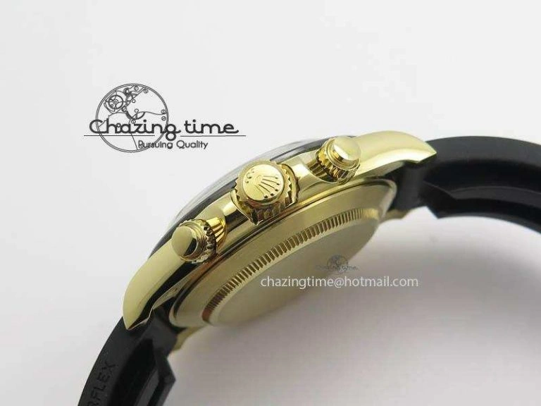 Daytona 116518 LN YG ARF 1:1 Best Edition YG Dial On Rubber Strap A4130 Super Clone