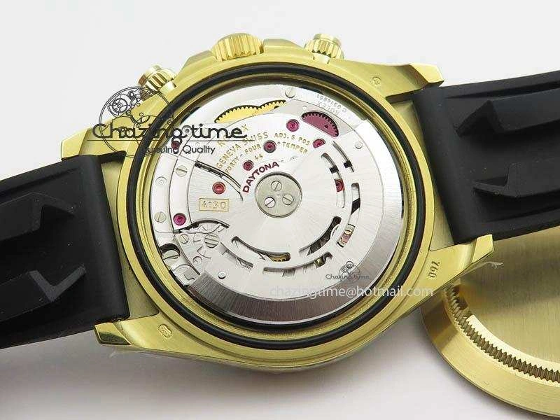 Daytona 116518 LN YG ARF 1:1 Best Edition YG Dial On Rubber Strap A4130 Super Clone
