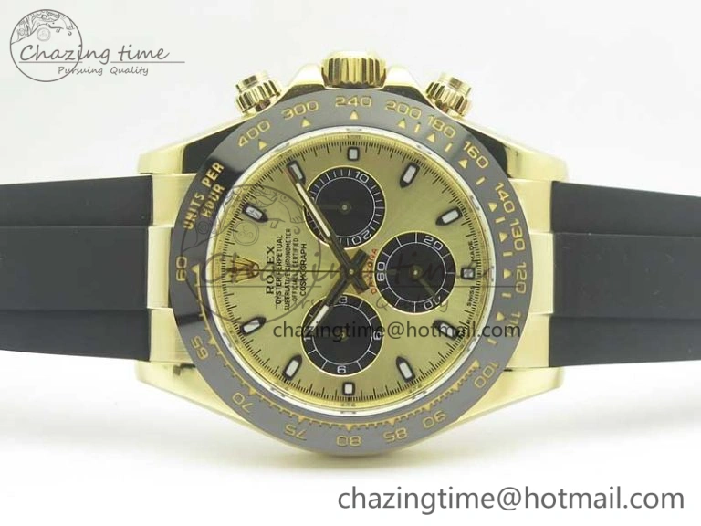 Daytona 116518 LN YG ARF 1:1 Best Edition YG Dial on Rubber Strap A4130 Super Clone V2