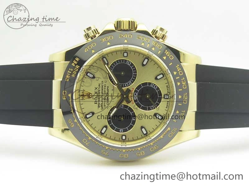 Daytona 116518 LN YG ARF 1:1 Best Edition YG Dial on Rubber Strap A4130 Super Clone V2