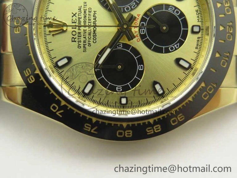 Daytona 116518 LN YG ARF 1:1 Best Edition YG Dial on Rubber Strap A4130 Super Clone V2