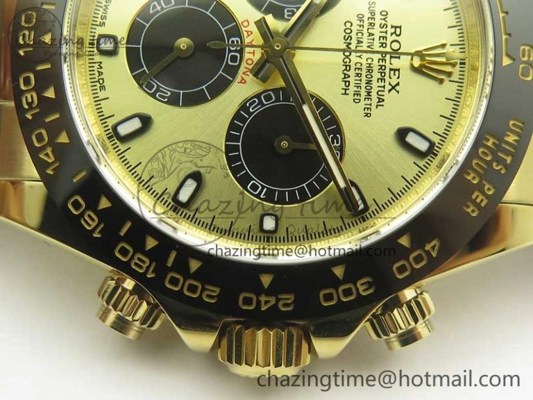 Daytona 116518 LN YG ARF 1:1 Best Edition YG Dial on Rubber Strap A4130 Super Clone V2