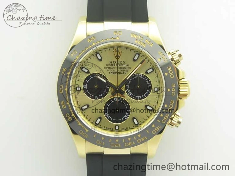 Daytona 116518 LN YG ARF 1:1 Best Edition YG Dial on Rubber Strap A4130 Super Clone V2