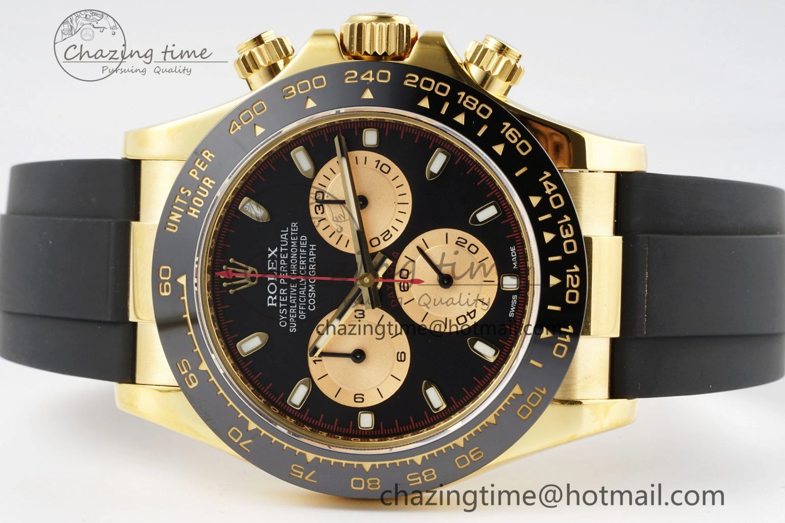 Daytona 116518 Noob 1:1 Best Edition Black YG Dial on Oysterflex Strap SA4130
