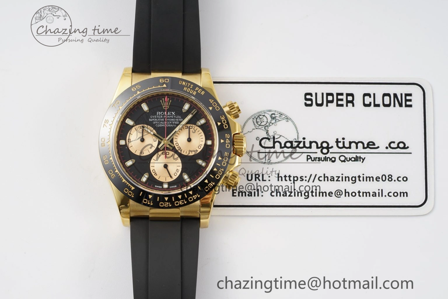 Daytona 116518 Noob 1:1 Best Edition Black YG Dial on Oysterflex Strap SA4130