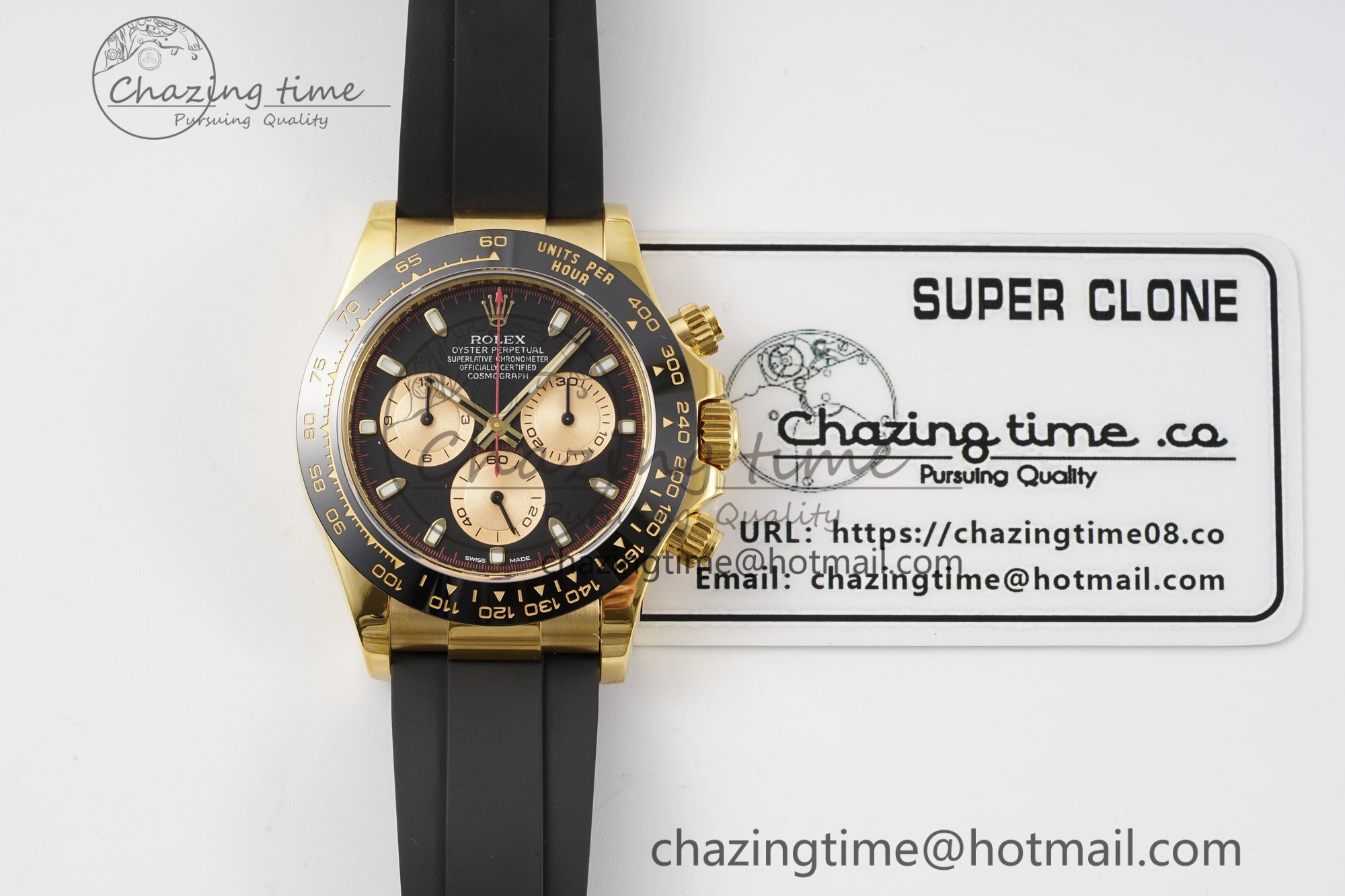 Daytona 116518 Noob 1:1 Best Edition Black YG Dial on Oysterflex Strap SA4130