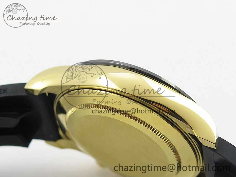 Daytona 116518 Noob 1:1 Best Edition YG Plated 904L SS Case Black Dial on Black Rubber Strap SA4130 V3 (Free Extra Strap)
