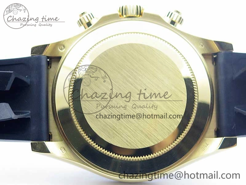 Daytona 116518 Noob 1:1 Best Edition YG Plated 904L SS Case Black Dial on Black Rubber Strap SA4130 V3 (Free Extra Strap)