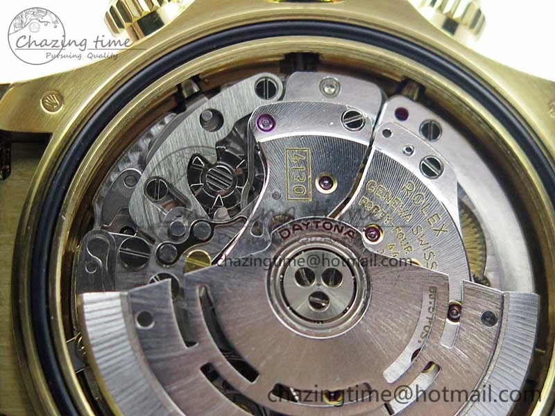 Daytona 116518 Noob 1:1 Best Edition YG Plated 904L SS Case Black Dial on Black Rubber Strap SA4130 V3 (Free Extra Strap)