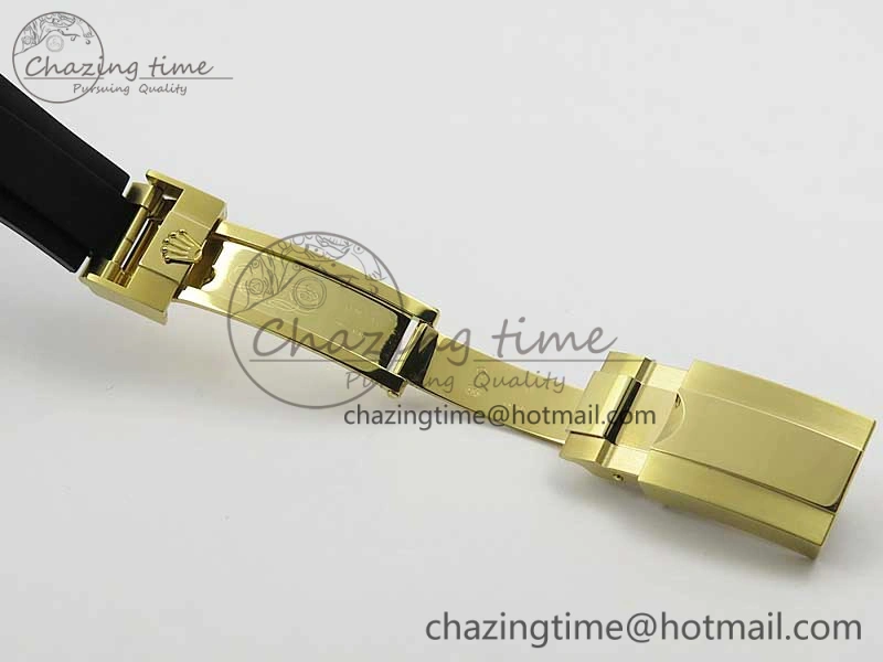 Daytona 116518 Noob 1:1 Best Edition YG Plated 904L SS Case Black Dial on Black Rubber Strap SA4130 V3 (Free Extra Strap)
