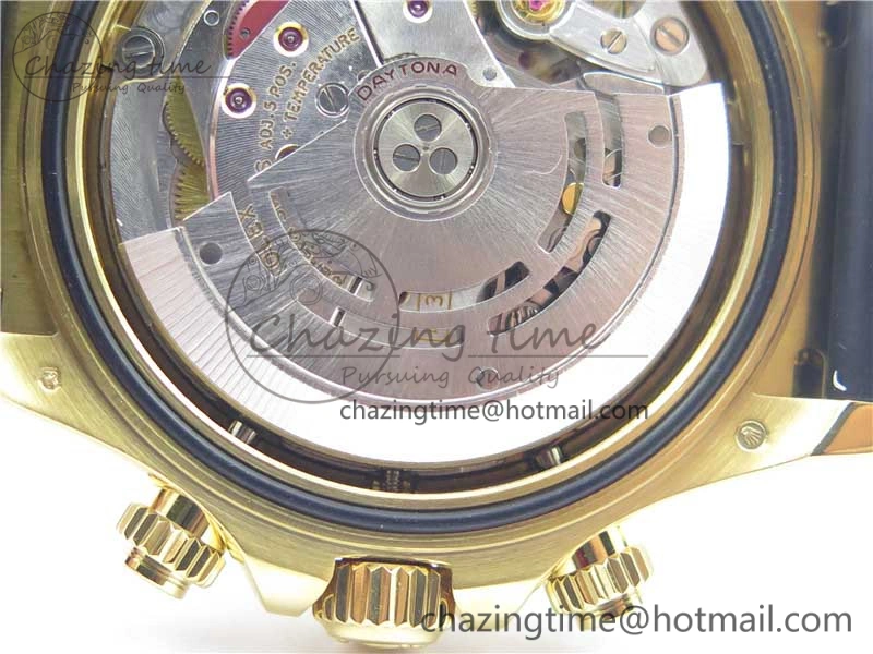 Daytona 116518 Paul Newman Noob 1:1 Best Edition YG Plated 904L SS Case Black Gold Dial on Black Rubber Strap SA4130 V3 (Free Extra Strap)