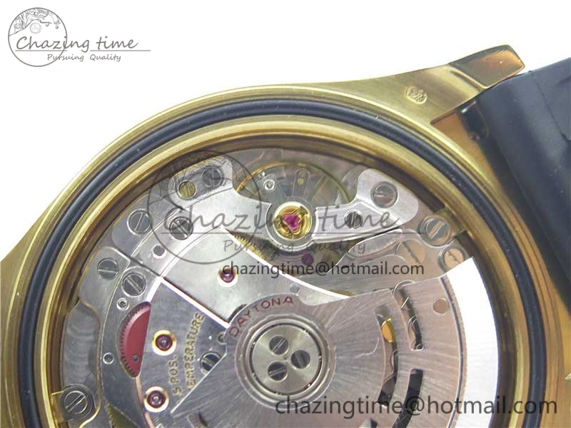 Daytona 116518 Paul Newman Noob 1:1 Best Edition YG Plated 904L SS Case Black Gold Dial on Black Rubber Strap SA4130 V3 (Free Extra Strap)