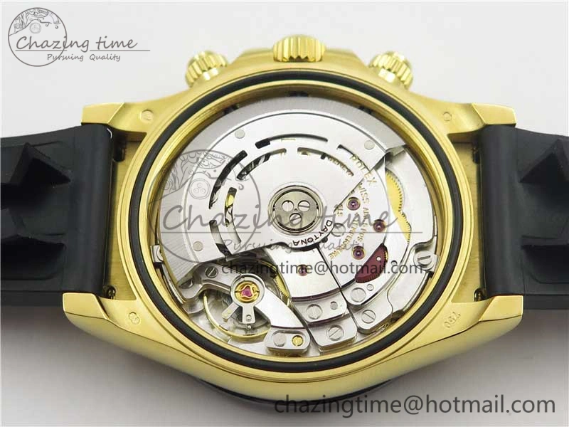 Daytona 116518 Paul Newman Noob 1:1 Best Edition YG Plated 904L SS Case Black Gold Dial on Black Rubber Strap SA4130 V3 (Free Extra Strap)