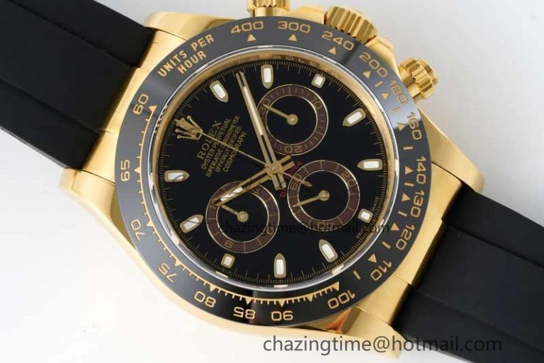 Daytona 116518 QF 1:1 Best Edition Black Dial on Oysterflex Rubber Strap SA4130