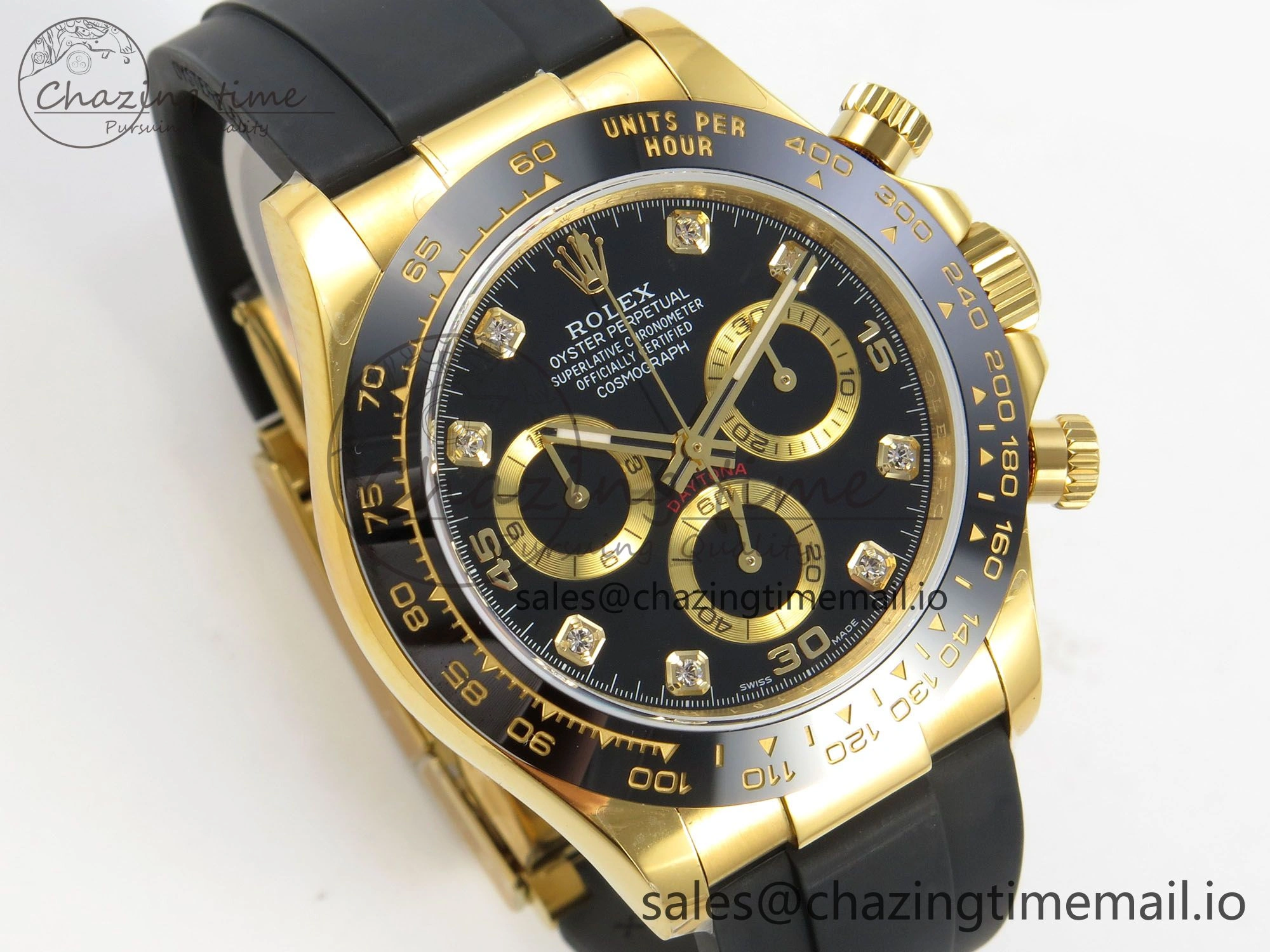 Daytona 116518 QF 1:1 Best Edition Black YG Dial on Oysterflex Strap SH4130 V11（Gain Weight）