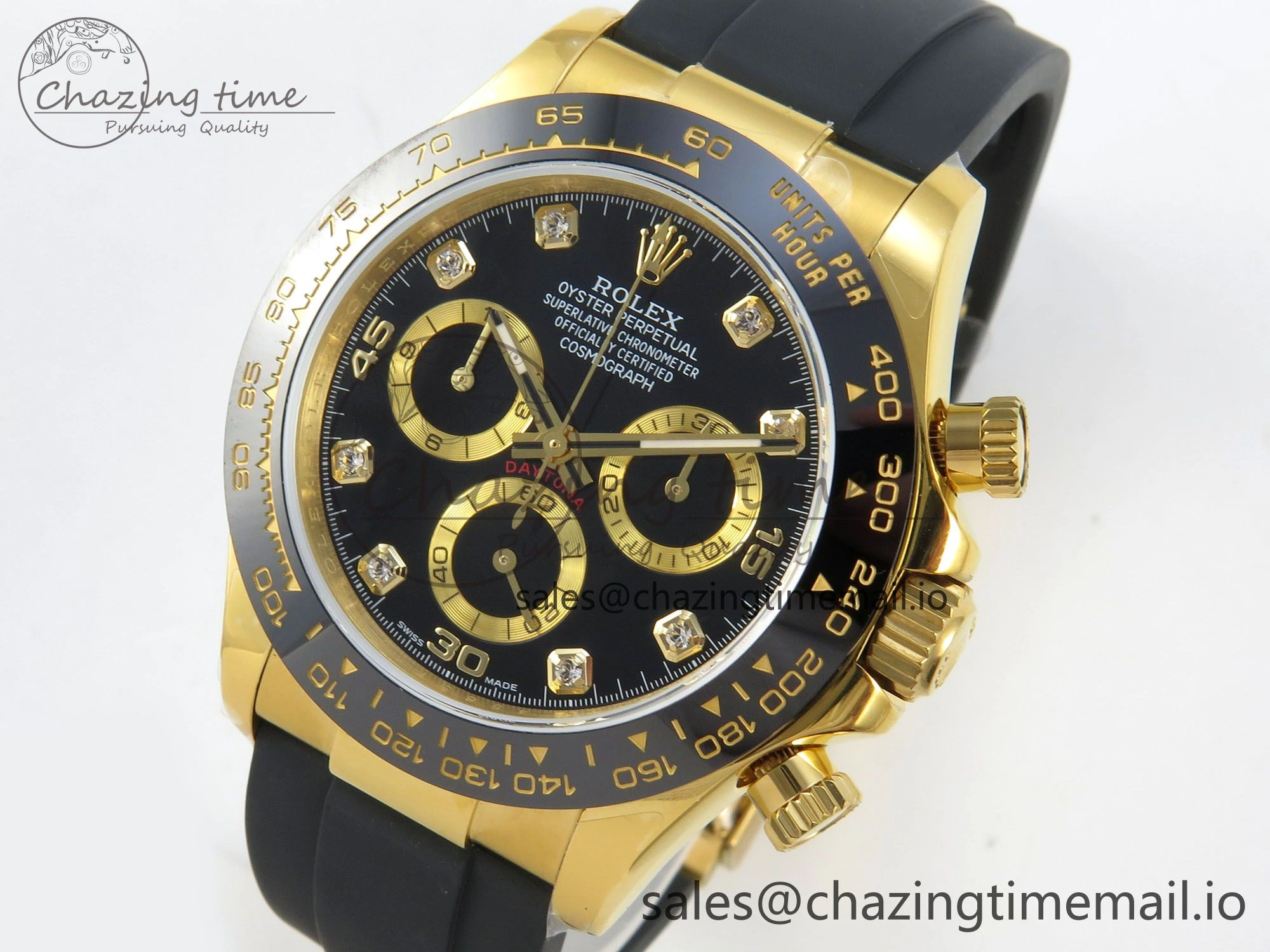 Daytona 116518 QF 1:1 Best Edition Black YG Dial on Oysterflex Strap SH4130 V11（Gain Weight）