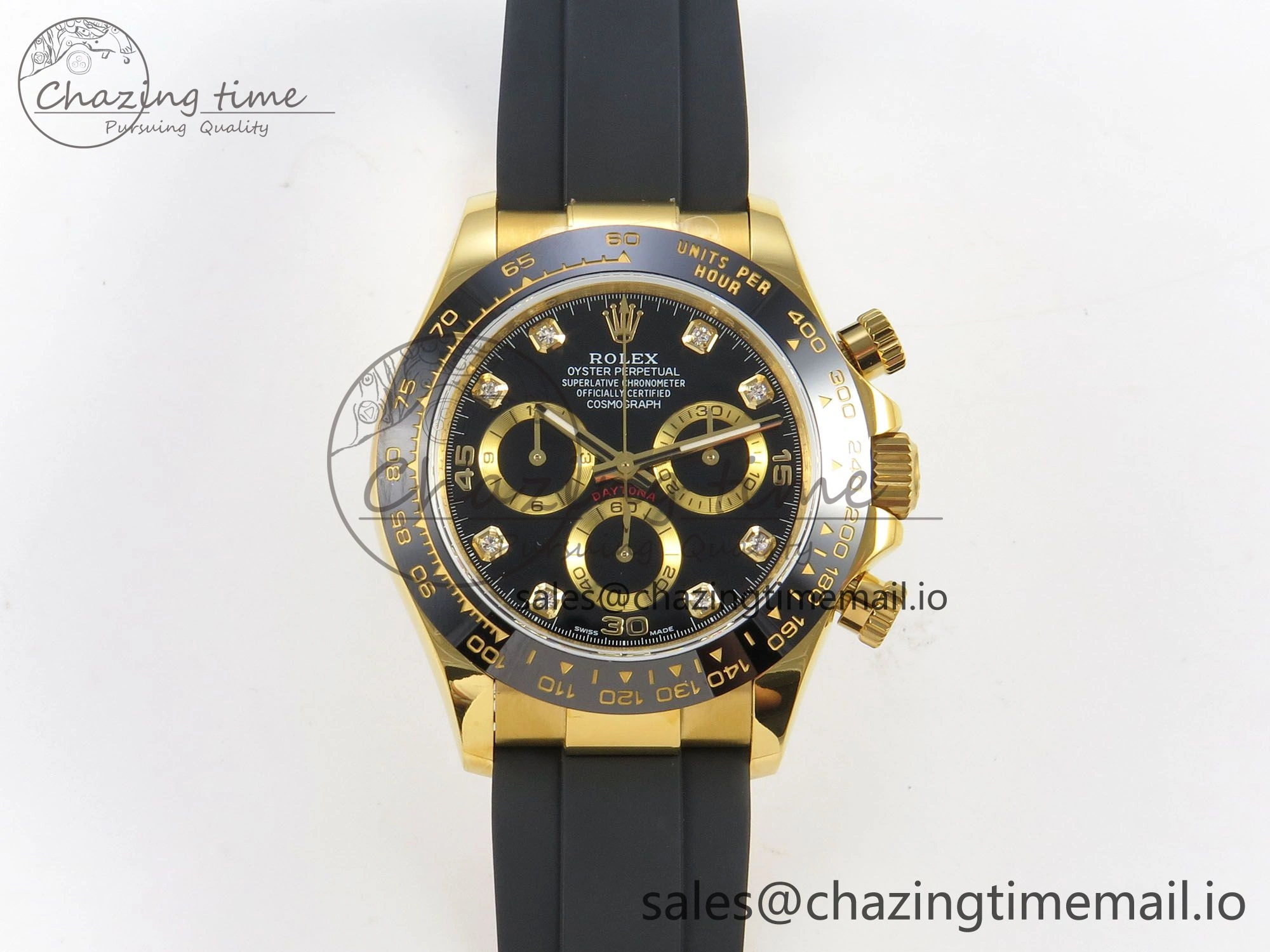 Daytona 116518 QF 1:1 Best Edition Black YG Dial on Oysterflex Strap SH4130 V11（Gain Weight）