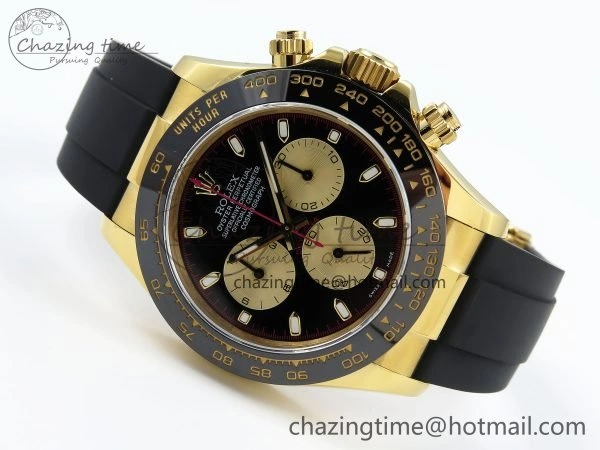 Daytona 116518 QF 1:1 Best Edition Black YG Dial on Oysterflex Strap SH4130 V3 (Gain Weight)