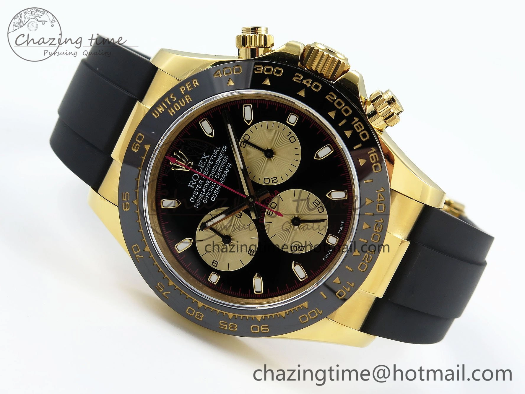 Daytona 116518 QF 1:1 Best Edition Black YG Dial on Oysterflex Strap SH4130 V3 (Gain Weight)