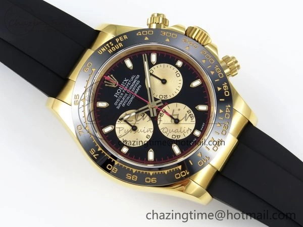 Daytona 116518 QF 1:1 Best Edition Black YG Dial on Oysterflex Strap SH4130 V3 (Gain Weight)