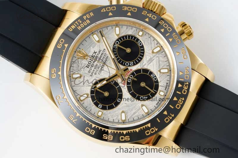 Daytona 116518 QF 1:1 Best Edition Meteorite Dial on Oysterflex Rubber Strap SA4130